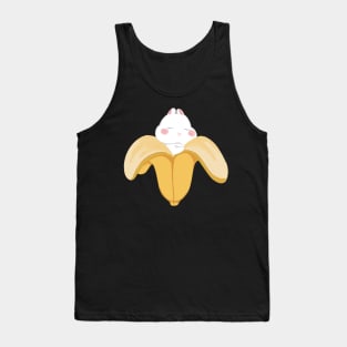 White Bunny hug the Banana _ Bunniesmee Tank Top